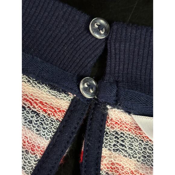 Popsugar Romper Womens XL Shorts Striped Red White & Blue Drawstring Sleeveless - Picture 4 of 7